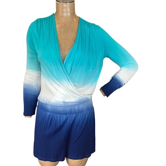 Young Fabulous & Broke Howell Romper Ombre Soft Modal Surplice V-Neck XS 283i - Picture 3 of 11